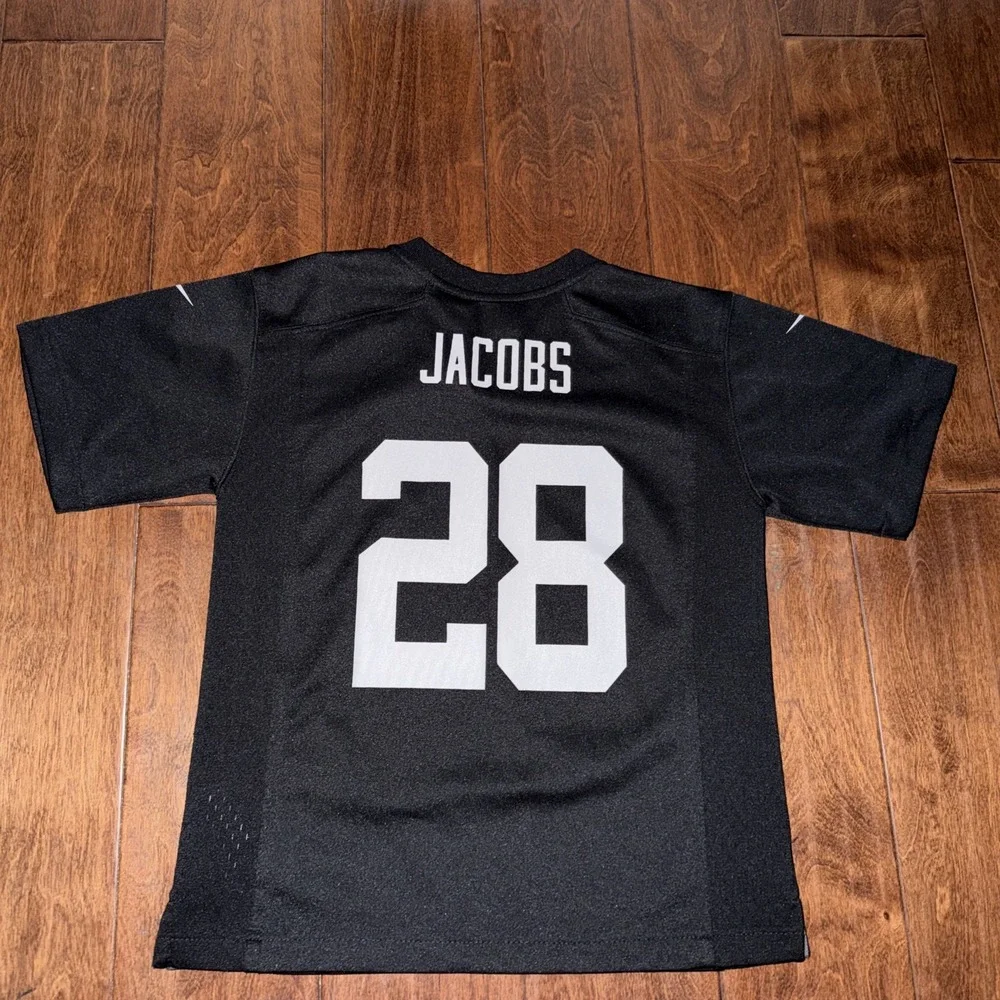 Nike On Field Josh Jacobs Las Vegas Raiders Jersey NFL #28 Sz Boys Large 14/16
